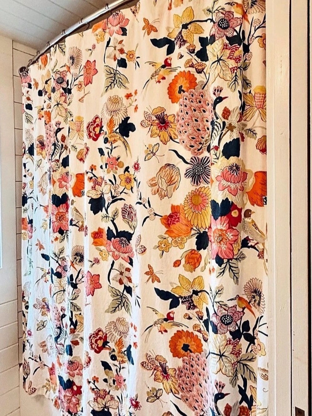 Pottery Barn Bettina Palampore Floral Linen Shower Curtain